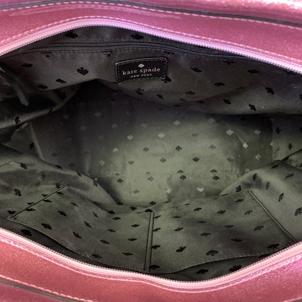 Kate Spade Mavis Street Taden Large Tote Bag Pink Glitter Finish Zip Closure - Picture 9 of 9